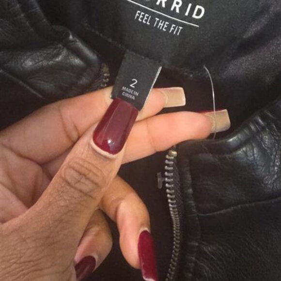 Torrid Faux Leather Collarless Moto Jacket 2X - Picture 6 of 6